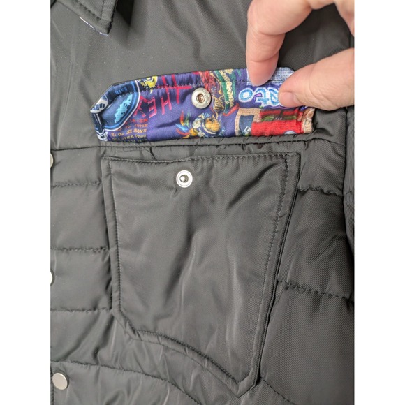 Robert Graham Quilted Field Jacket Size XL Black Men's NWT Snap Button Pockets - Picture 5 of 15